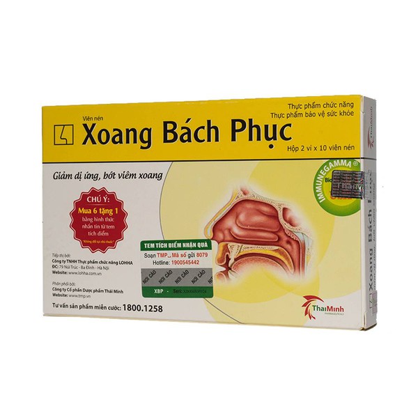Xoang Bách Phục - hỗ trợ giảm dị ứng, bớt viêm xoang ( hộp 20 viên)