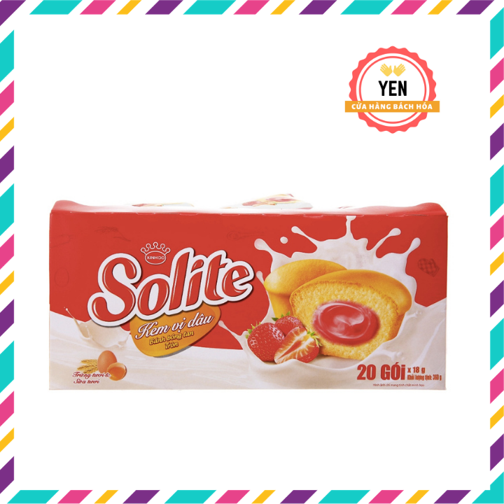 Bánh bông lan cuộn Solite vị dâu ngon hảo hạng loại 360g
