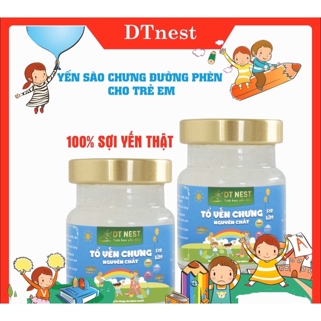 Yến kids đường dt nest 25% yến, sợi yến thật, màn co 6 hủ