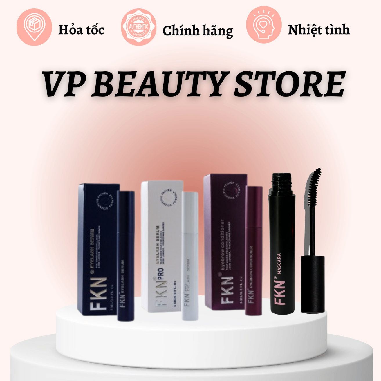 Combo dưỡng mi mày ngày đêm fkn - 5ml