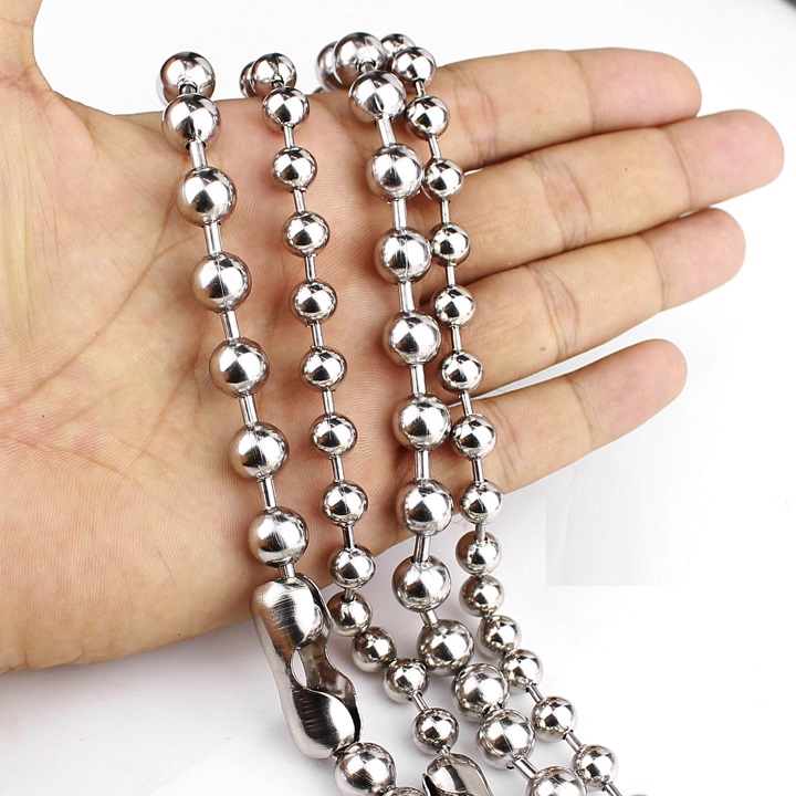 Dây chuyền bi inox cỡ to 4ly 5ly 6ly 8ly 10ly dài 60cm không đen vĩnh viễn D01 dây chuyền nam bi titan