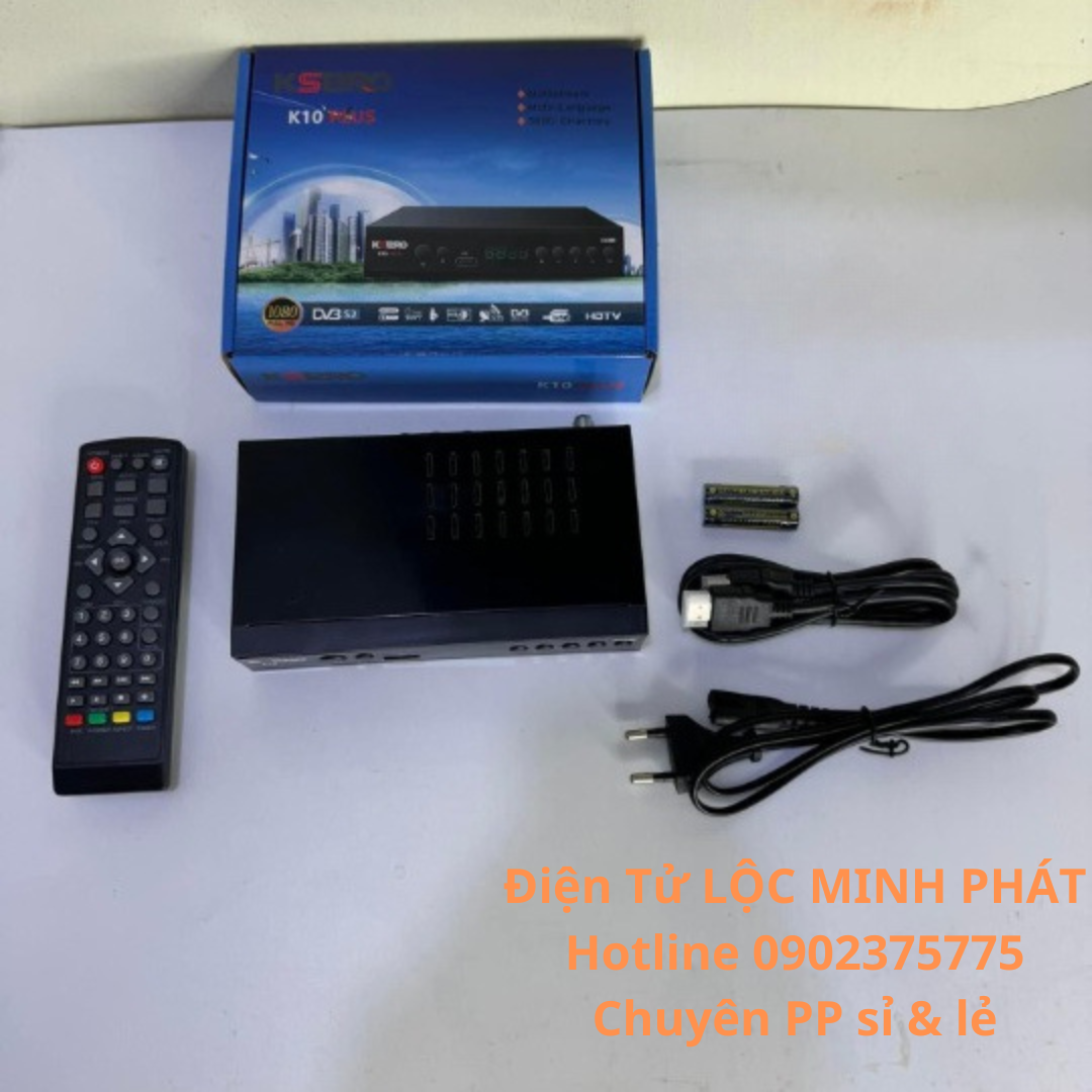 Đầu thu truyền hình kỹ thuật số vệ tinh DVB – S2 KSPRO K10 PLUS thu kênh truyền hình miễn phí bảo hành 12 tháng
