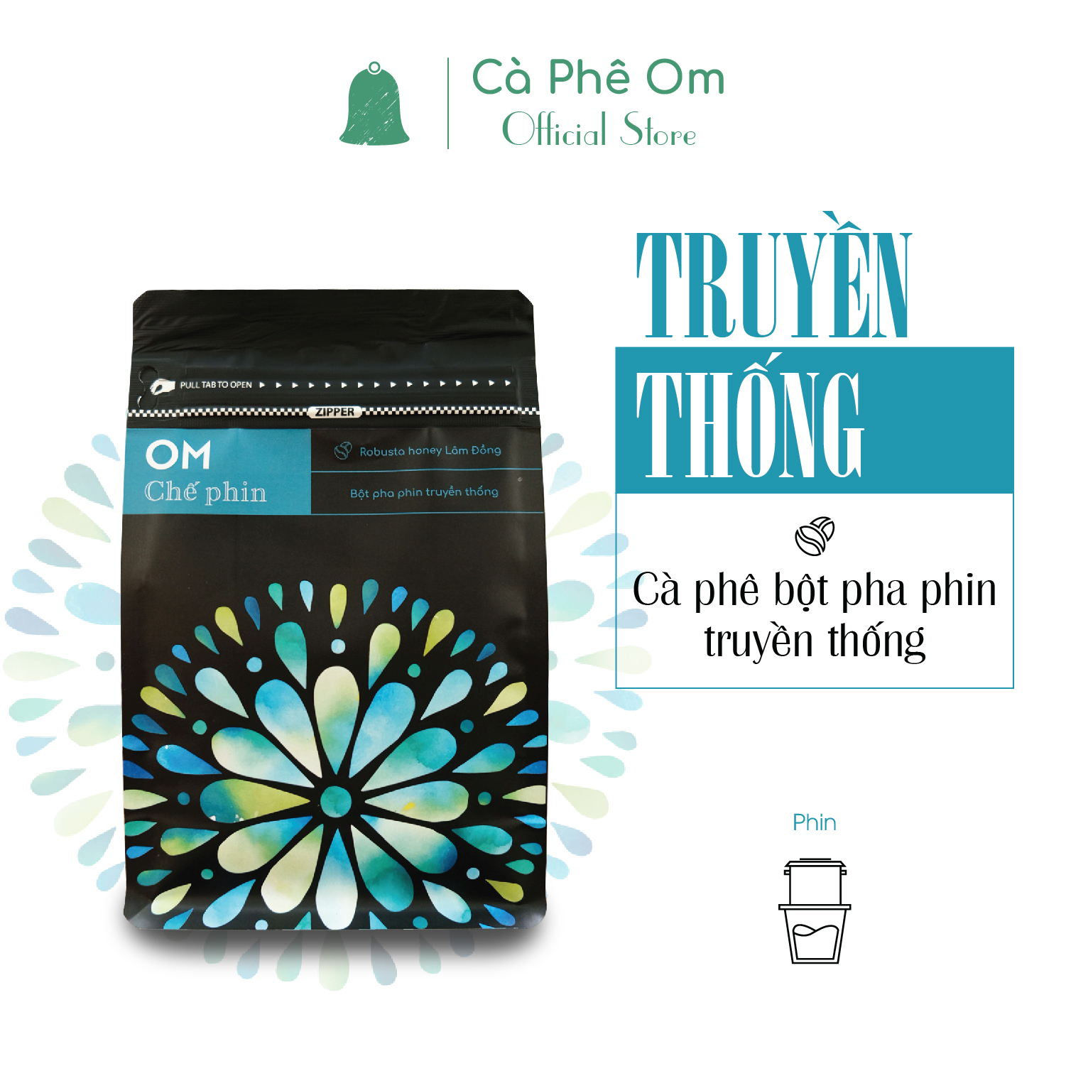 Cà phê rang xay Truyền Thống Om chế phin 250g - Cà phê bột pha phin