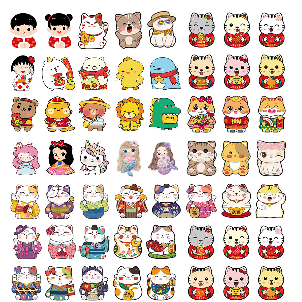 Combo 50 Bao lì xì 2023 hoạt hình Chibi đủ mẫu chuẩn loại 1 dày và cứng cáp