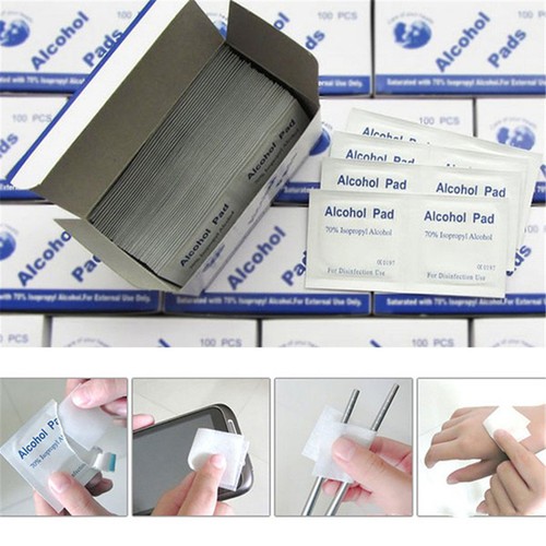 Bông Tẩm Cồn Tiệt Trùng dùng cho da thay nước sát khuẩn hộp 100 miếng