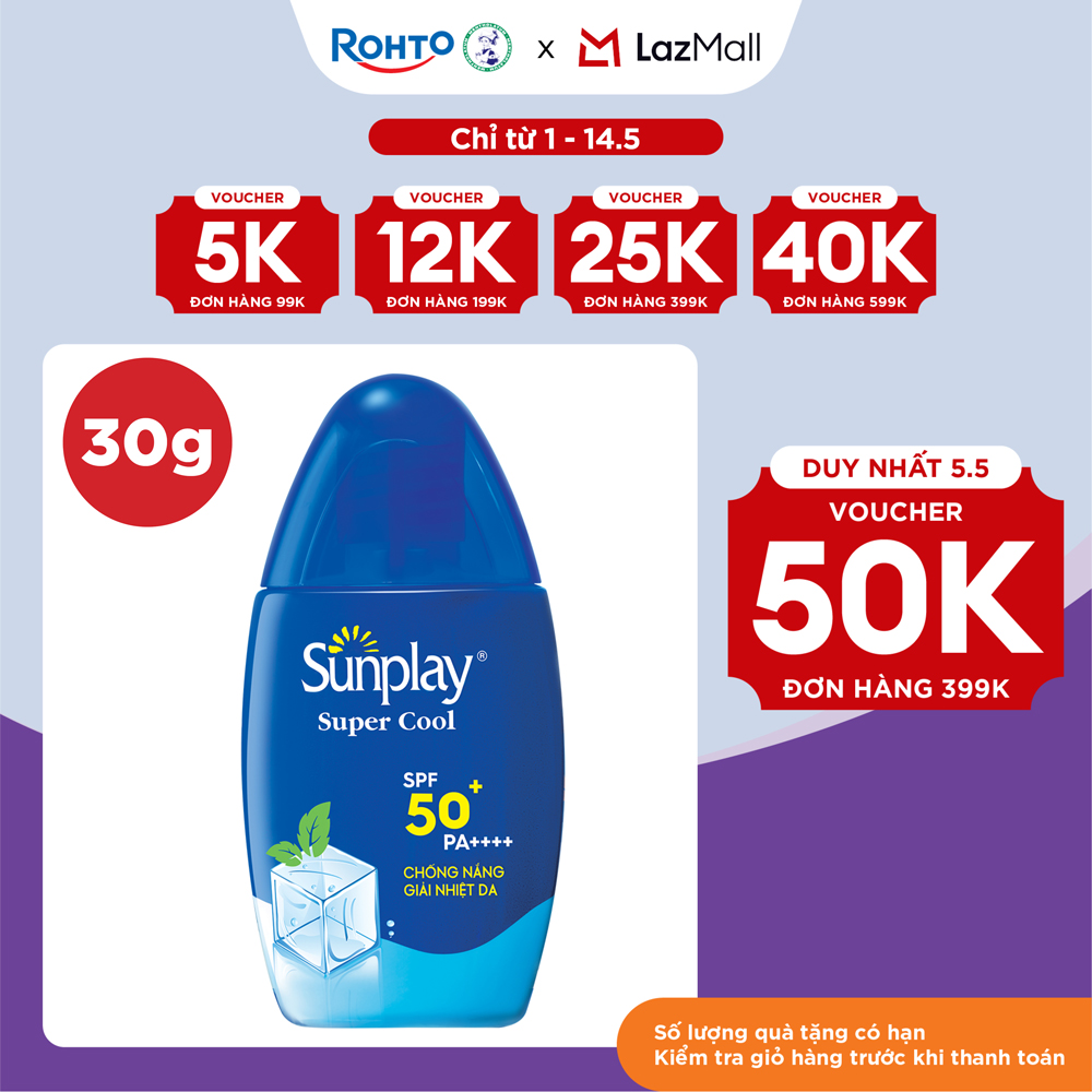 Kem chống nắng Sunplay mát lạnh giải nhiệt dạng sữa Sunplay Super Cool SPF 50, PA++++ 30g