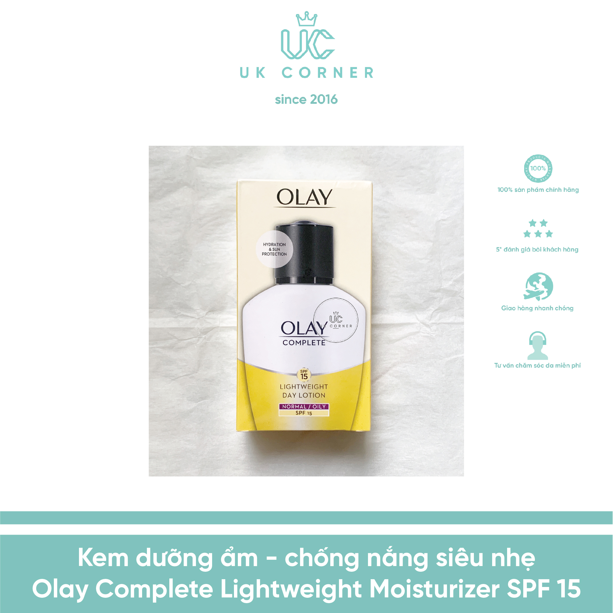 Kem dưỡng ẩm - chống nắng Olay Complete Lightweight 3 in 1 Moisturizer Day Fluid SPF 15
