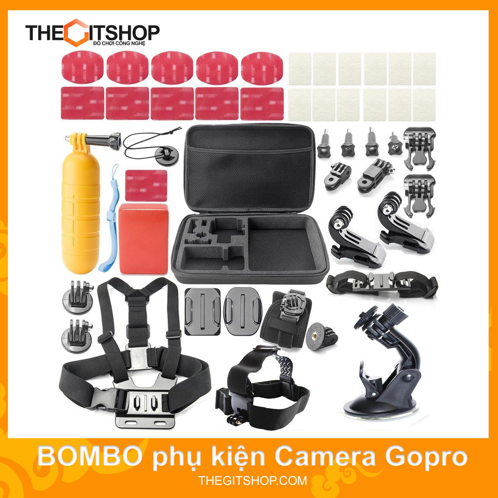 Combo phụ kiện Keo 3M và đế dán nón bảo hiểm, dây đeo ngực, đeo đầu vali cho camera hành trình Gopro, Gitup, SJCAM, EKEN, Gecko, Xiaomi YI - miếng dán cong và phẳng