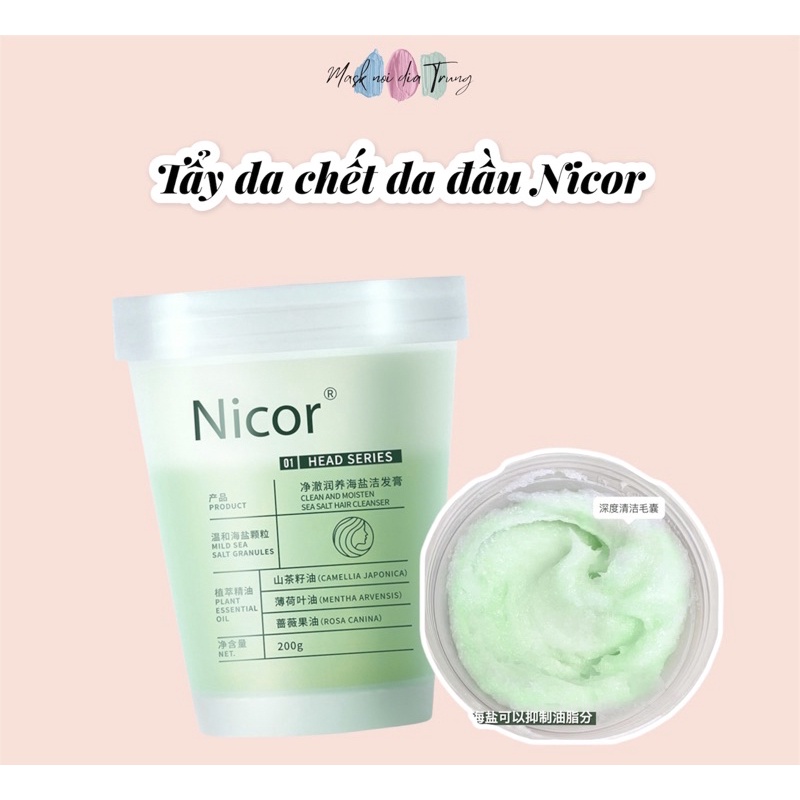Tẩy Da Chết Da Đầu Nicor Kiểm Soát Dầu Nhờn Giảm Bết Tóc