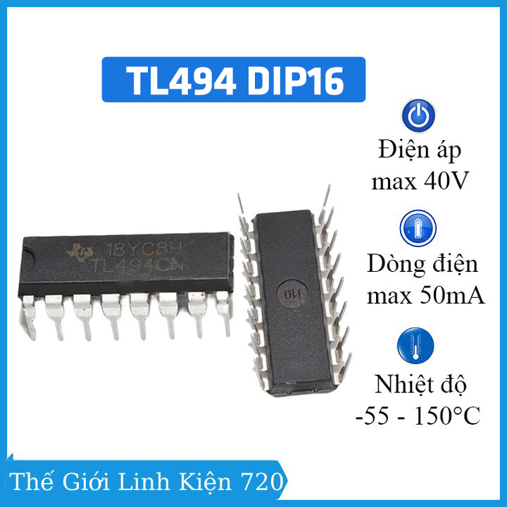 Linh kiện điện tử ic tl494 dip16 tạo xung 16 chân cắm