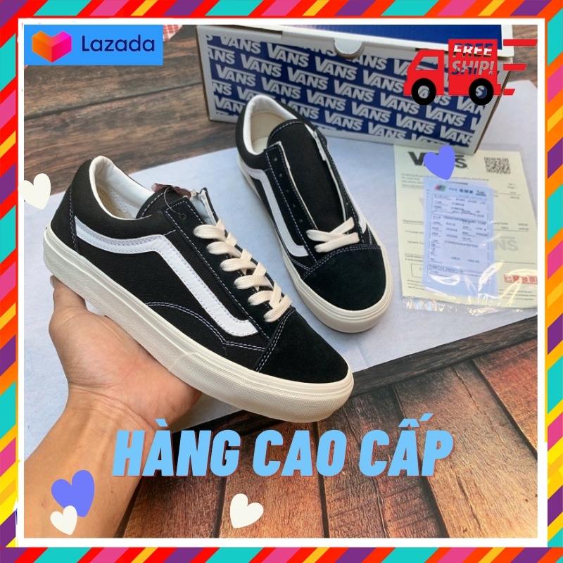 Giày Vault cao cấp , Giầy Sneaker old skool caro Nam nữ giá rẻ màu đen hàng Full Box, Bill Tag