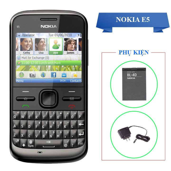 Nokia E5 bàn phím qwerty 24 chữ cái tiện lợi có 3G, Wifi chơi game Java tốt