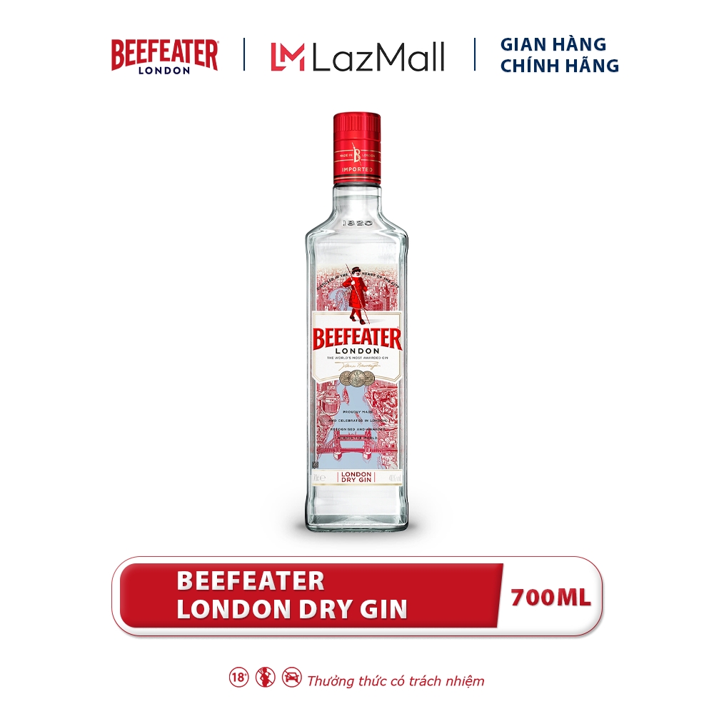 Rượu Gin Beefeater London Dry Gin Nồng Độ Alc 40% 700ml Không Kèm Hộp
