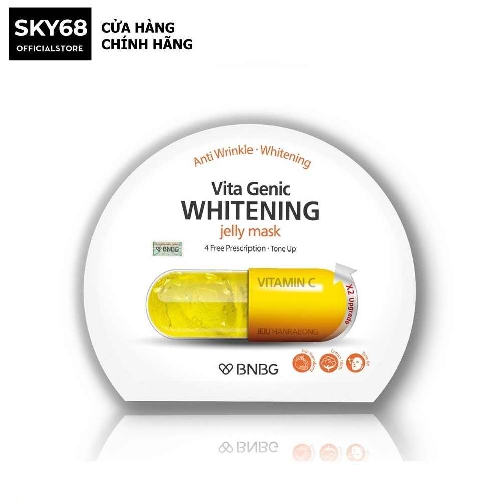 Mặt nạ giấy dưỡng da trắng sáng và làm đều màu da BNBG Vita Genic Whitening Jelly Mask (Vitamin C) 30ml