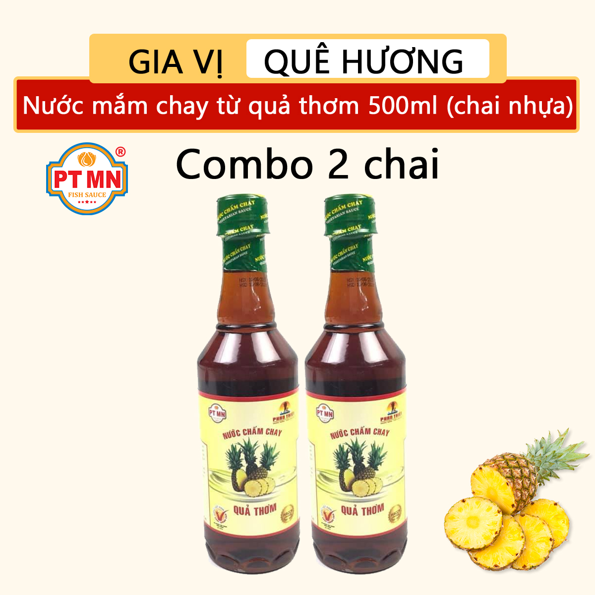 Nước mắm chay Phan Thiết Mũi Né từ trái thơm 500ml