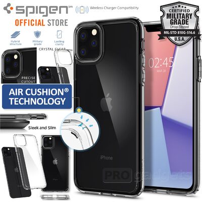 Ốp trong suốt iphone 11/11 pro/11 pro max spigen crystal hybrid - hàng chính hãng