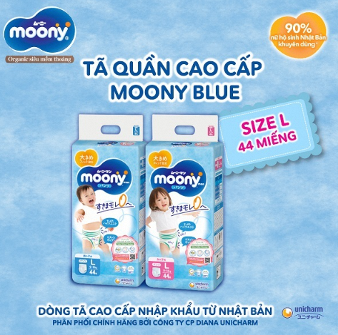 Combo 2 Tã quần Moony L44(Girl)