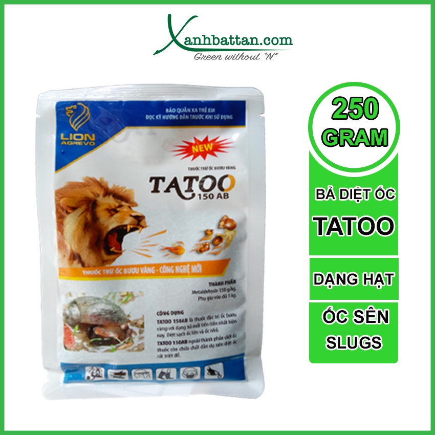 Thuốc Diệt Ốc Sên Tatoo Siêu Nhạy Thế Hệ Mới Diệt Ốc Sên, Ốc Không Vỏ Trên Chậu Cây Gói 250 Gram