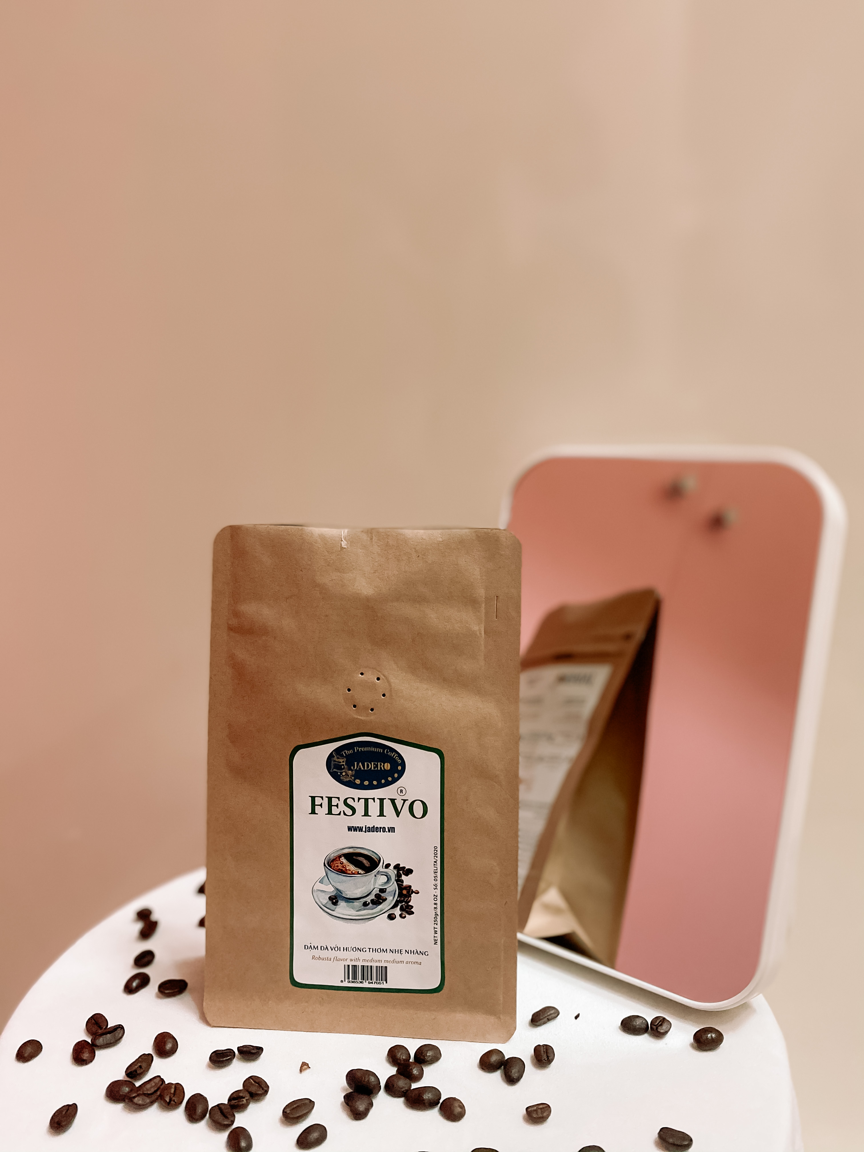 Cà phê Festivo bột pha phin rang mộc nguyên chất 250Gr