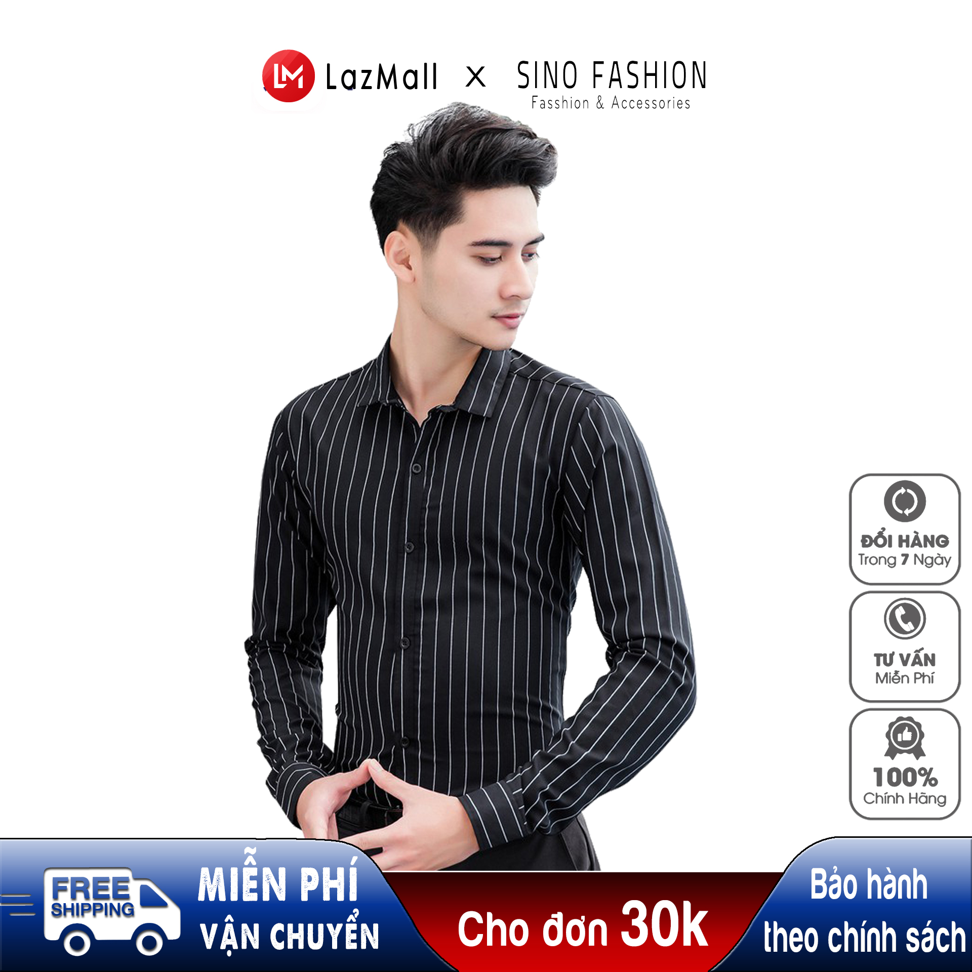 Áo Sơ Mi Nam Dài Tay SINO - Hàng Xuất Khẩu - Vải Lụa Không Nhăn