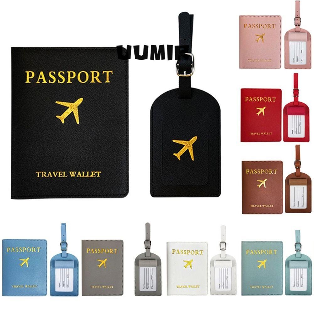 ▥❃ LJ9.1 Set vỏ bọc hộ chiếu và thẻ tag hành lý UUMIR bằng da PU dành cho du lịch