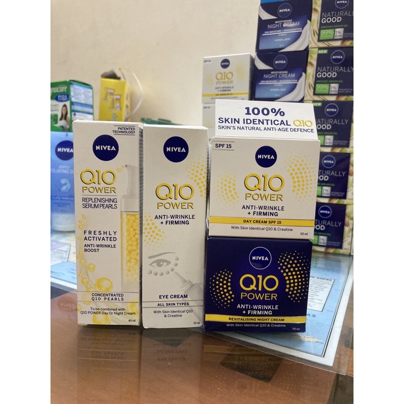 Bộ dưỡng da nivea q10 kem ngày, kem đêm, serum, kem mắt