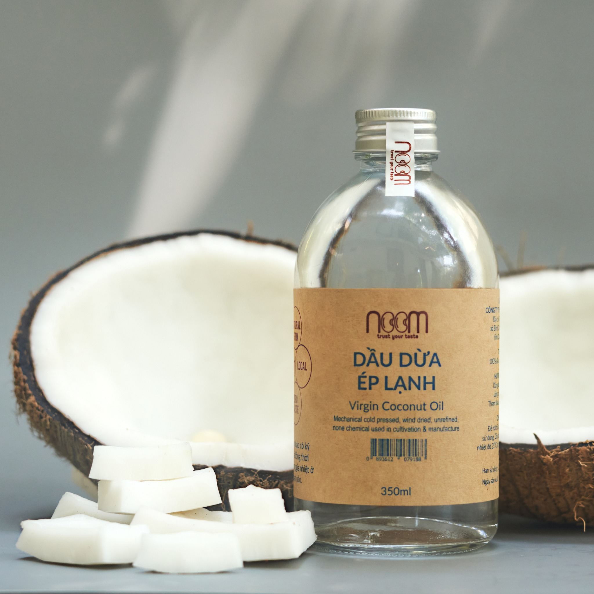 Dầu dừa ép lạnh noom - vigrin coconut oil noomfood 350ml