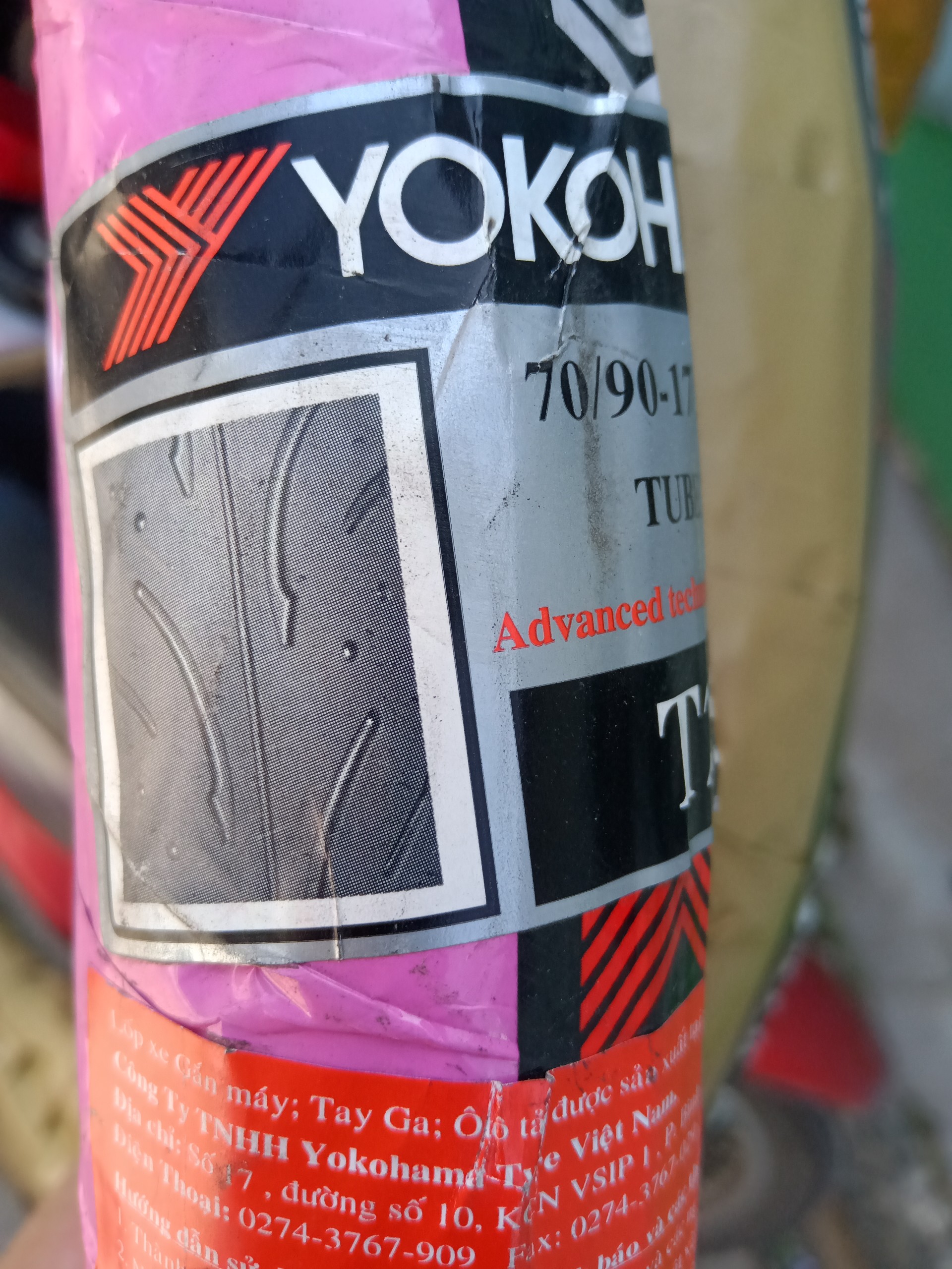 Lốp xe máy yokohama 70/90-17 dùng săm