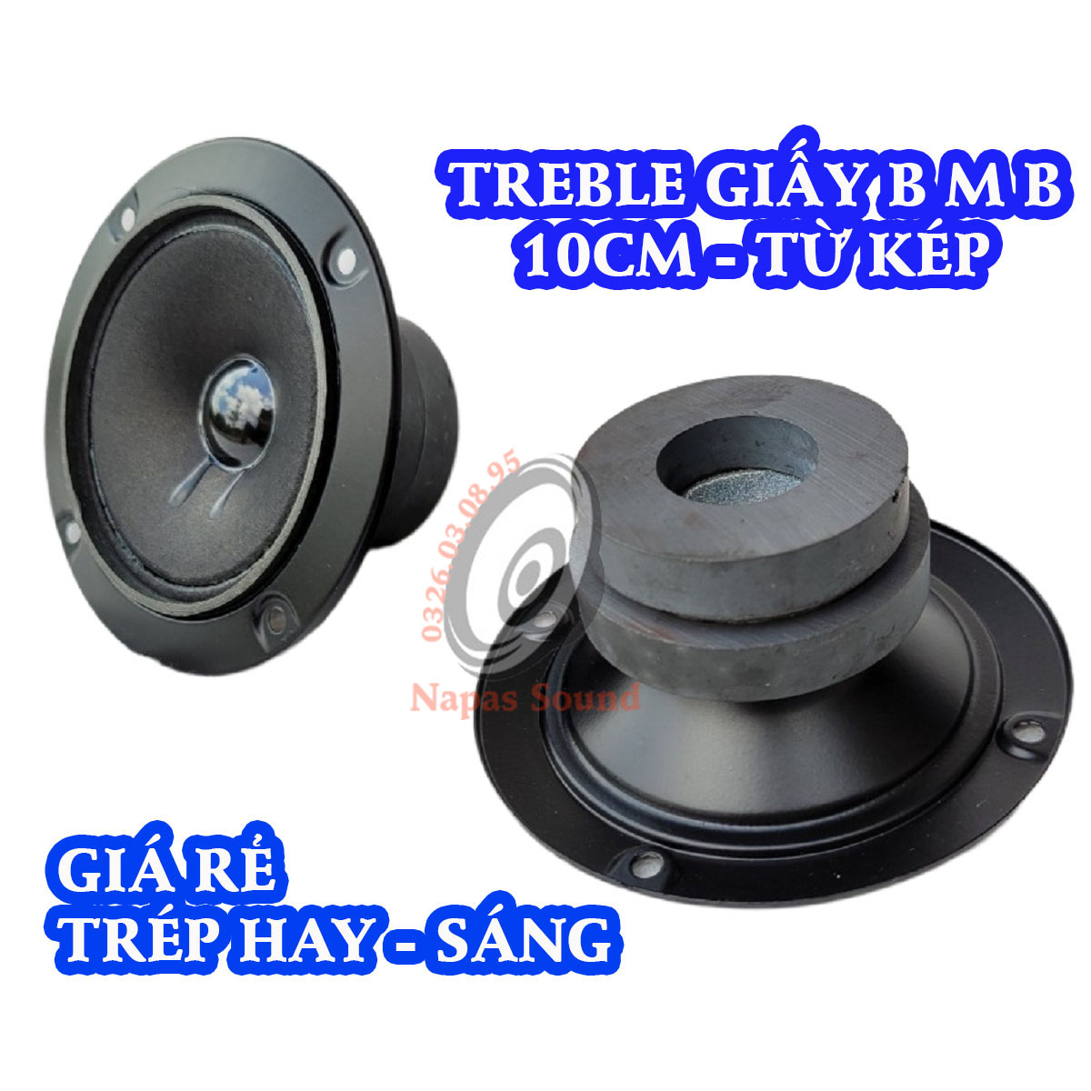 Loa tép kiểu dáng bmb 10cm loại 2 nam châm - loa trép bmb - loa treble giấy