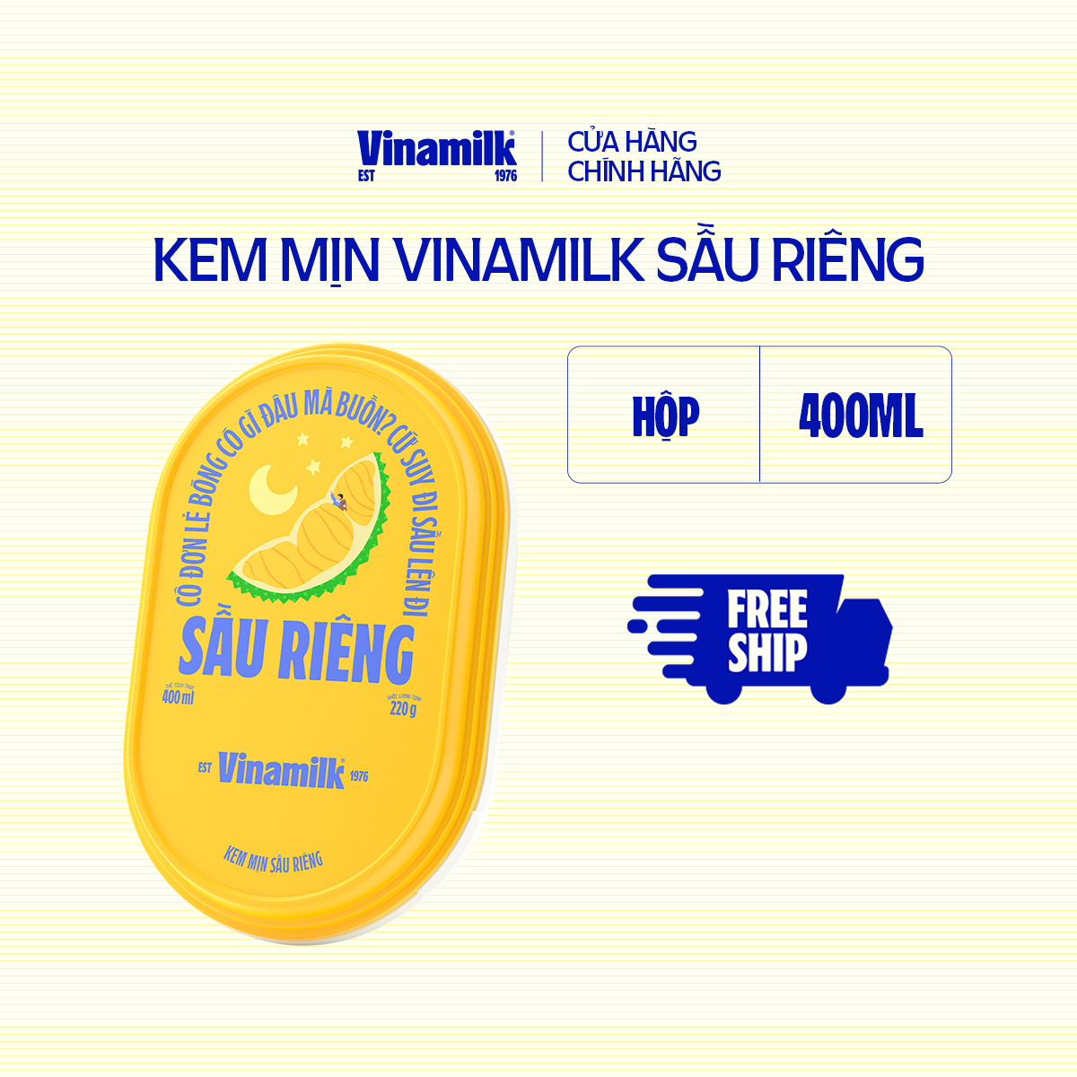 2 Hộp Kem Vinamilk Sầu Riêng Hộp 400ml