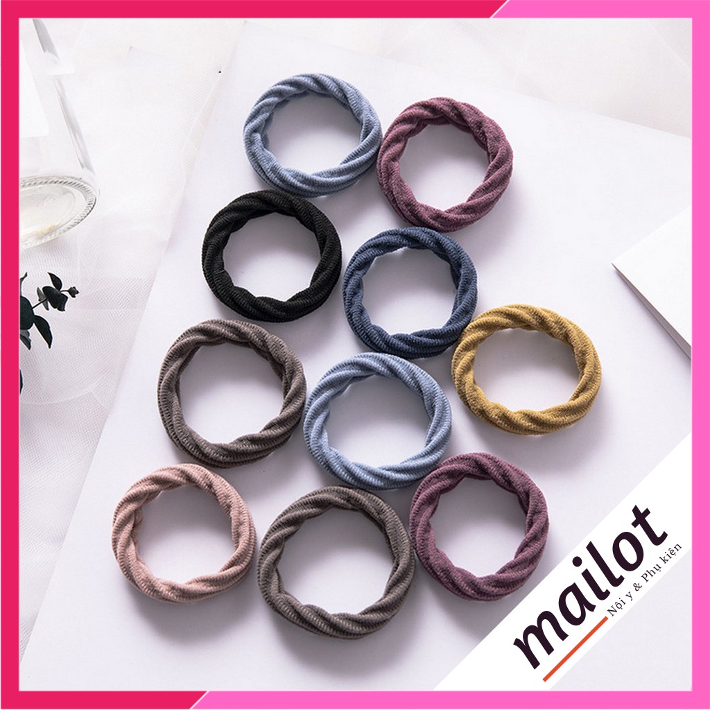 Chun buộc tóc hình sóng chất đẹp cao cấp co giãn tốt - mailot t005