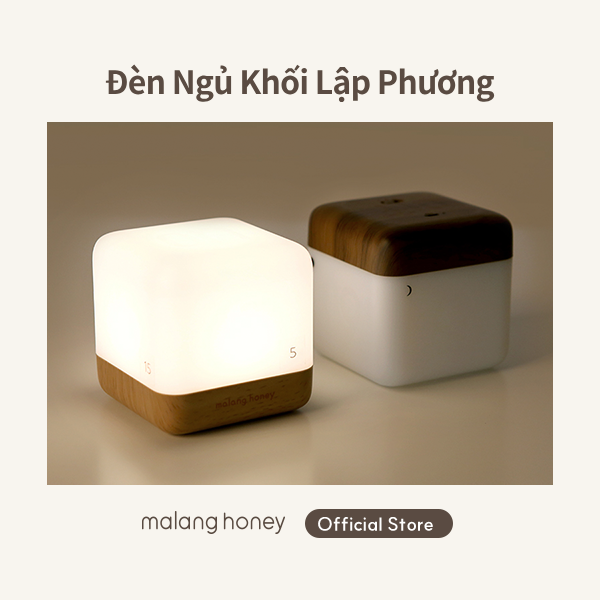 [Malang Honey] LED Nursing Light USB Rechargeable Cube Flip Timer Portable Desk Lamp for Baby Feeding/Sleeping/Eye Protection with 2colors, 145g