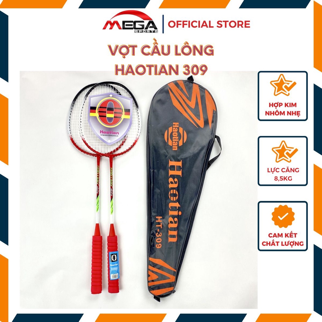 Bộ Vợt Cầu Lông, Vợt đánh cầu Haotian 309 khung hợp kim nhôm dành cho người tập chơi