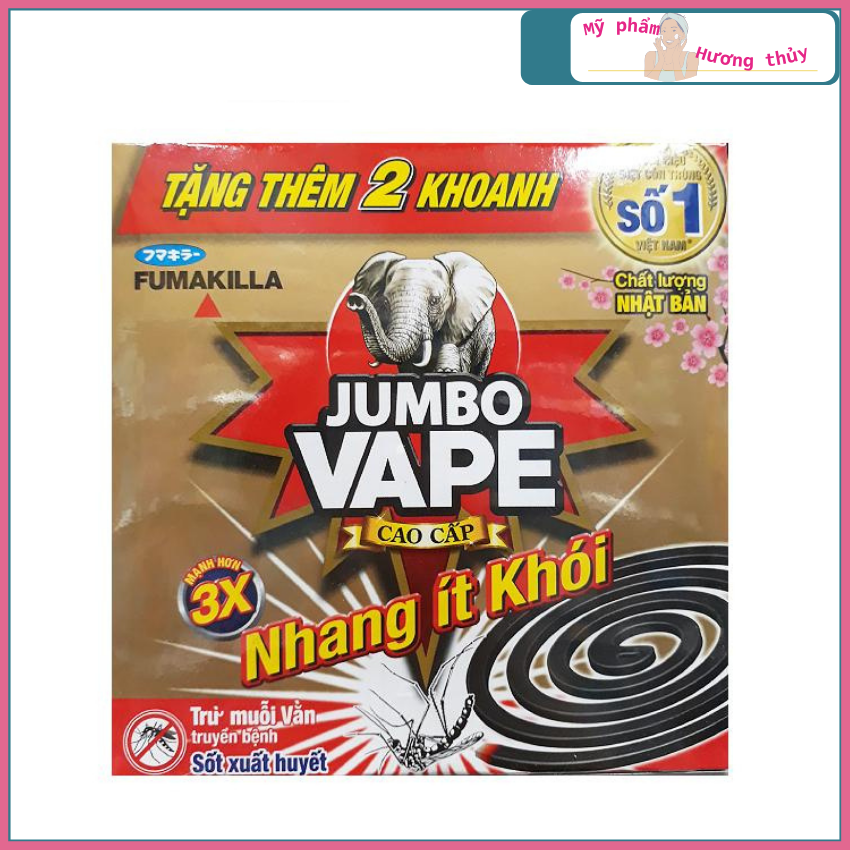   Tặng kèm 2 khoanh   Nhang muỗi JUMBO VAPE 3X  nhang ít khói Hộp 10 khoanh 