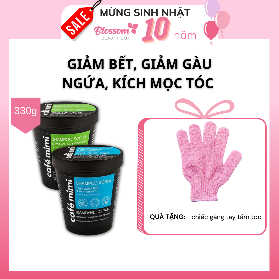 Tẩy da chết da đầu giảm dầu bết tóc CAFE MIMI Nội địa Nga 330G (blossom)