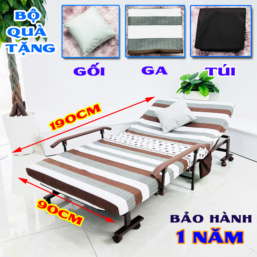 Giường nệm gấp xếp gọn nâng đầu Hàn Quốc SUMIKA 339A (rộng 90cm); 339B (rộng 70cm); 339D (rộng 80cm), dài 192cm, cao 35cm tải trọng 300kg Thép hợp kim sơn tĩnh điện (bảo hành 1 năm) giường thư giãn, giường văn phòng