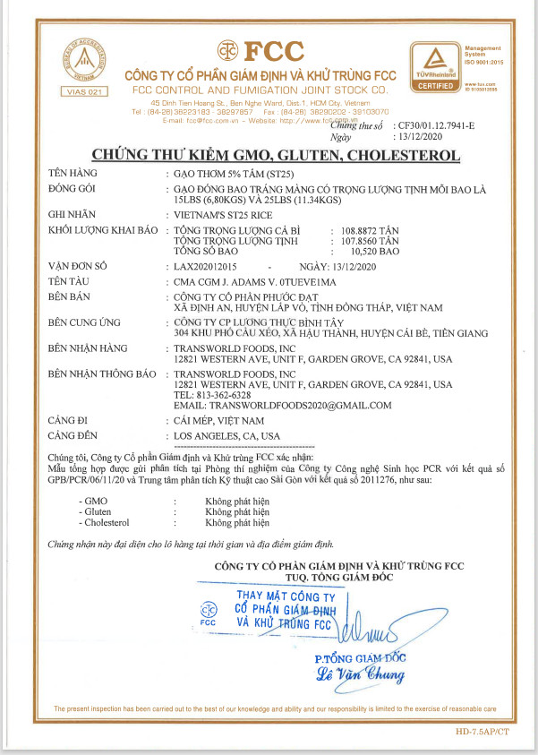 Gạo ST25 Thiên Thanh Túi 5kg