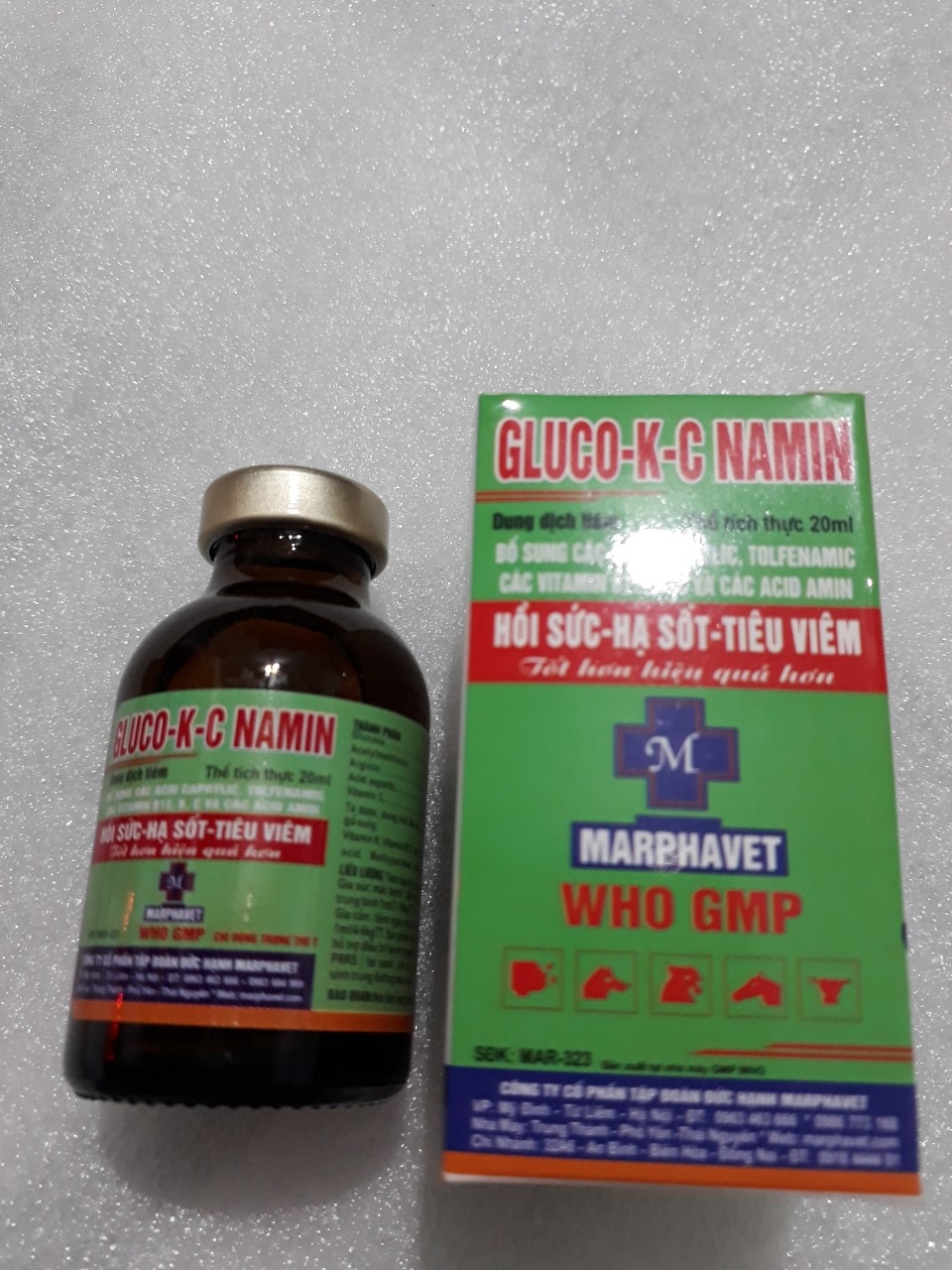 GLUCO K+C NAMIN 20ml chống suy nhược cơ thể vật nuôi.
