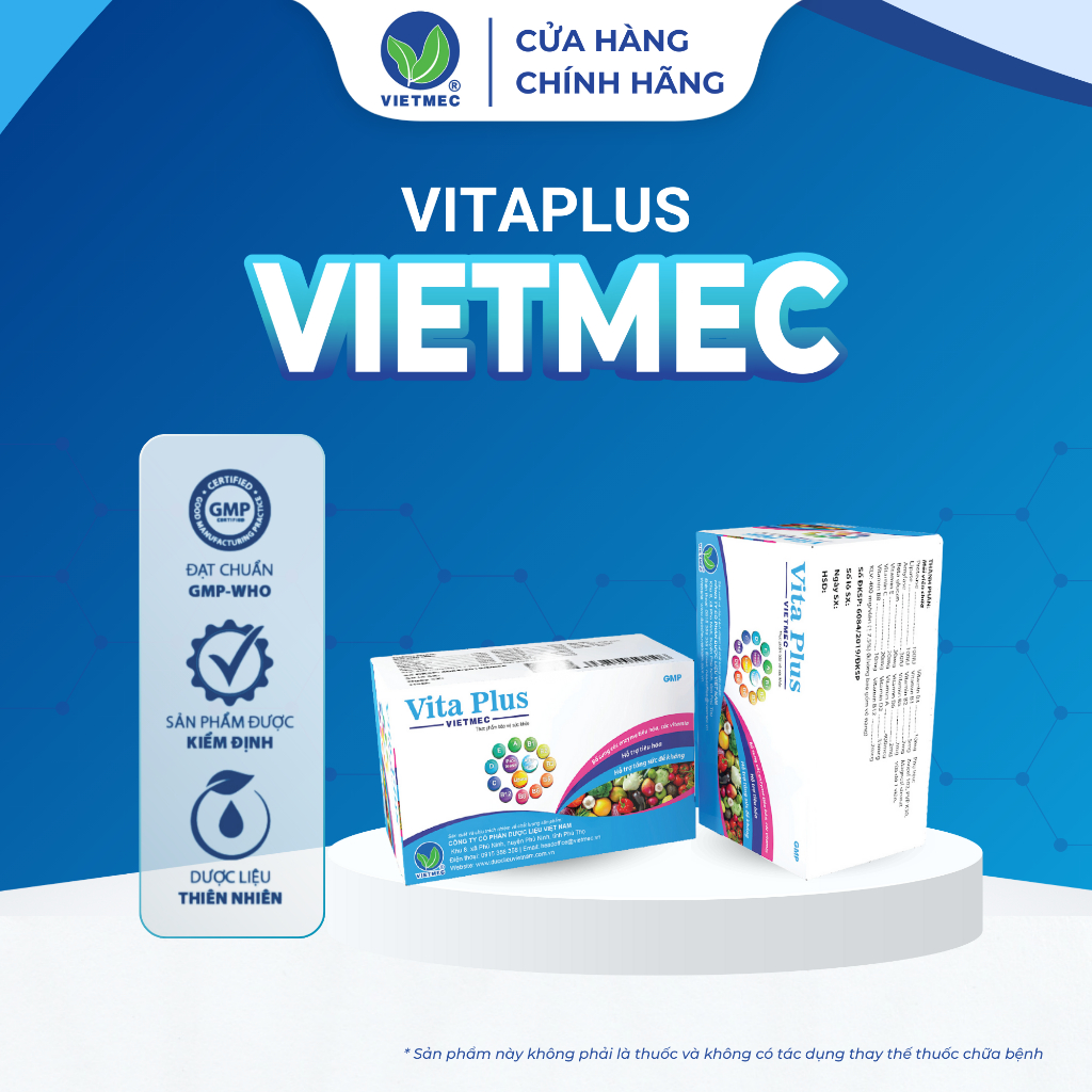 Hỗ trợ tăng cân Vitaplus Hộp 60 Viên - Hỗ Trợ Tiêu Hoá, Giúp Ăn Ngon, Tăng Cường Sức Đề Kháng