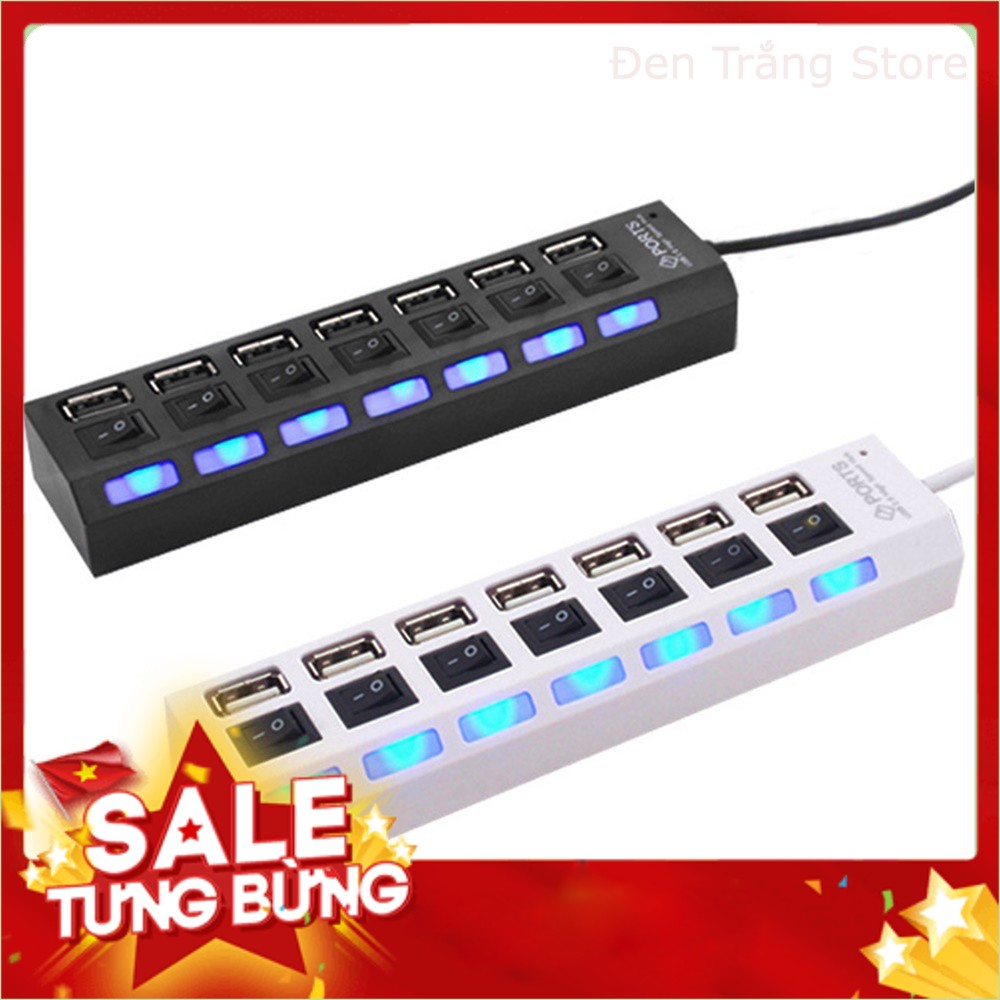Bộ chia 4 và 7 cổng usb hub 2.0 có công tắc