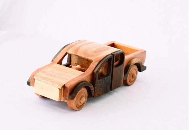 Đồ chơi thông minh xe gỗ xe bán tải đồ chơi gỗ tự nhiên không sơn