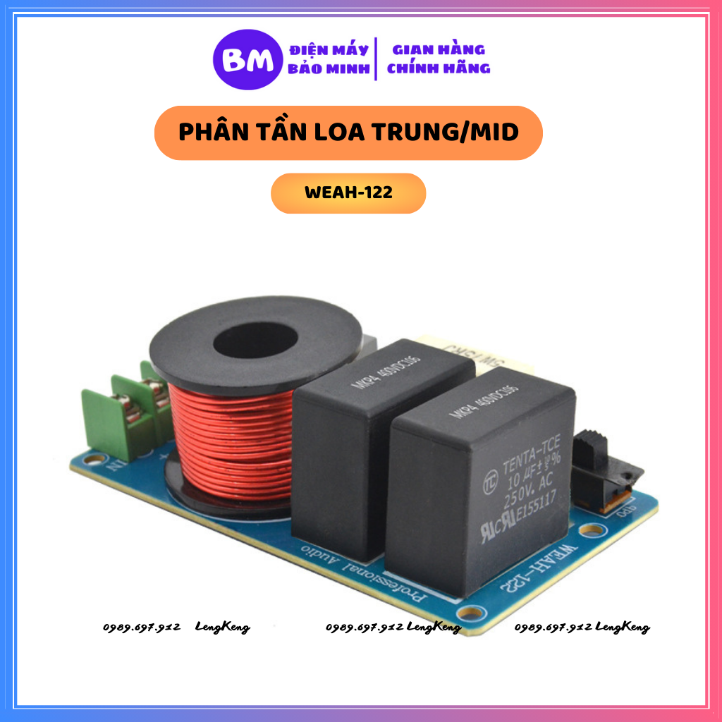 Phân tần loa Mid Giá 1 mạch Phân tần loa Trung Weah122 giúp tăng lời sáng tiếng cho loa trung loa Mid