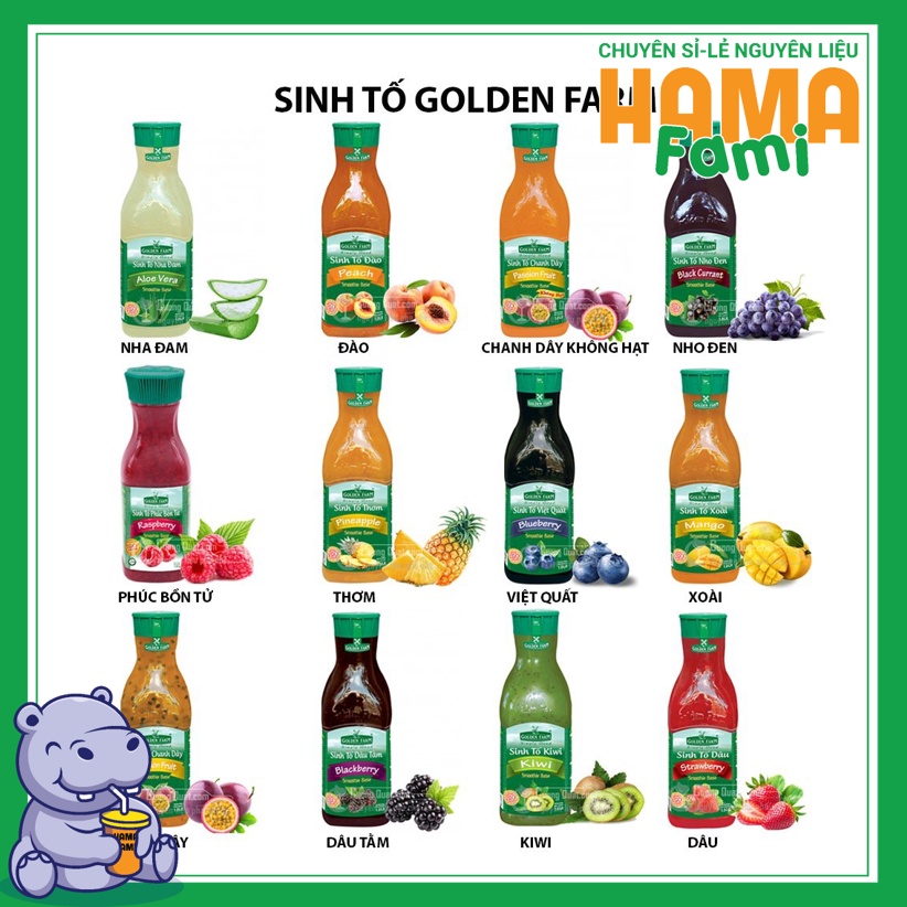 Mứt Sinh Tố Golden Farm chai 1 lít