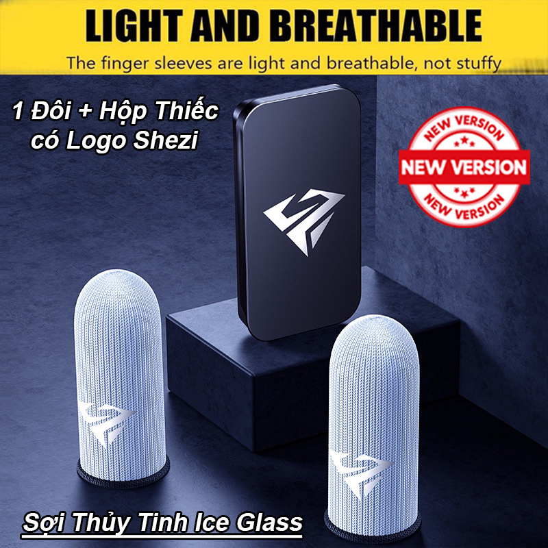 Bao tay chơi game Shezi sợi THỦY TINH Nano Bạc cao cấp cảm ứng - găng tay chơi game găng tay chơi ff PUBG, Bao tay chơi ff