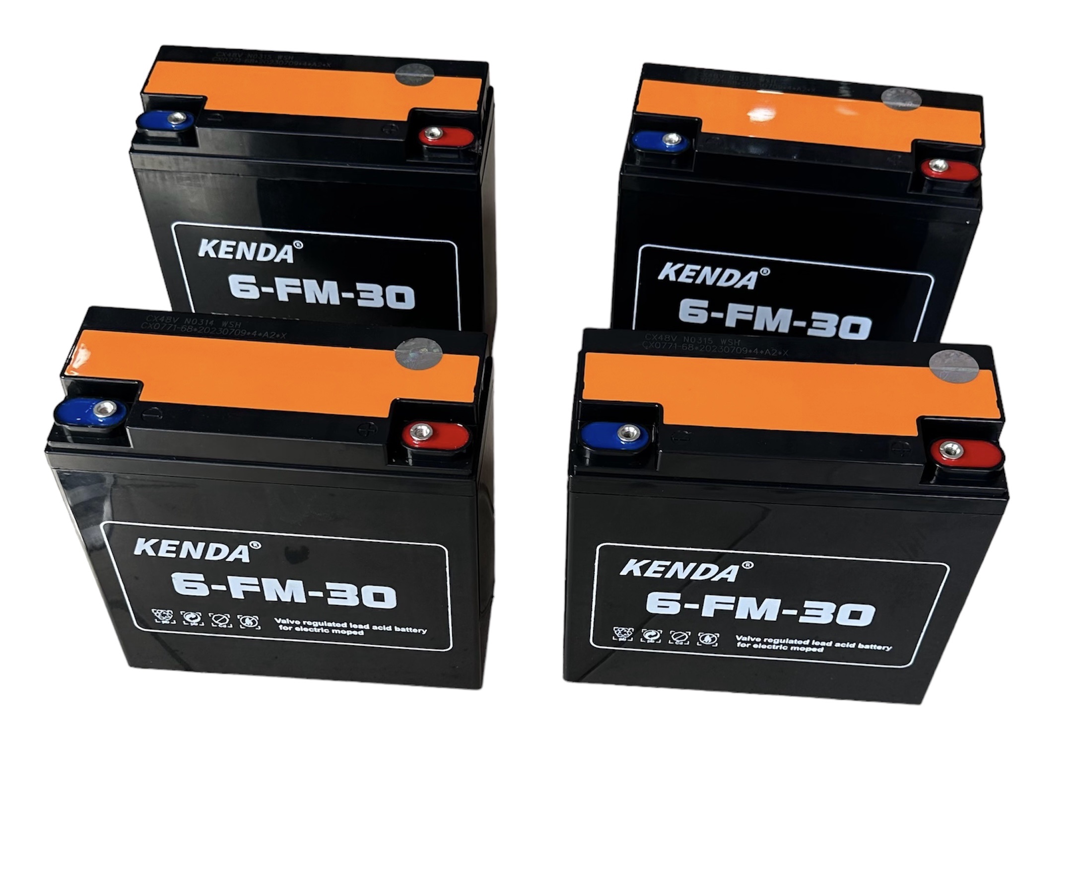 Bộ 4 bình ắc quy xe đạp điện 48v 30ah kenda 6-dzf-30/ 6-fm-30