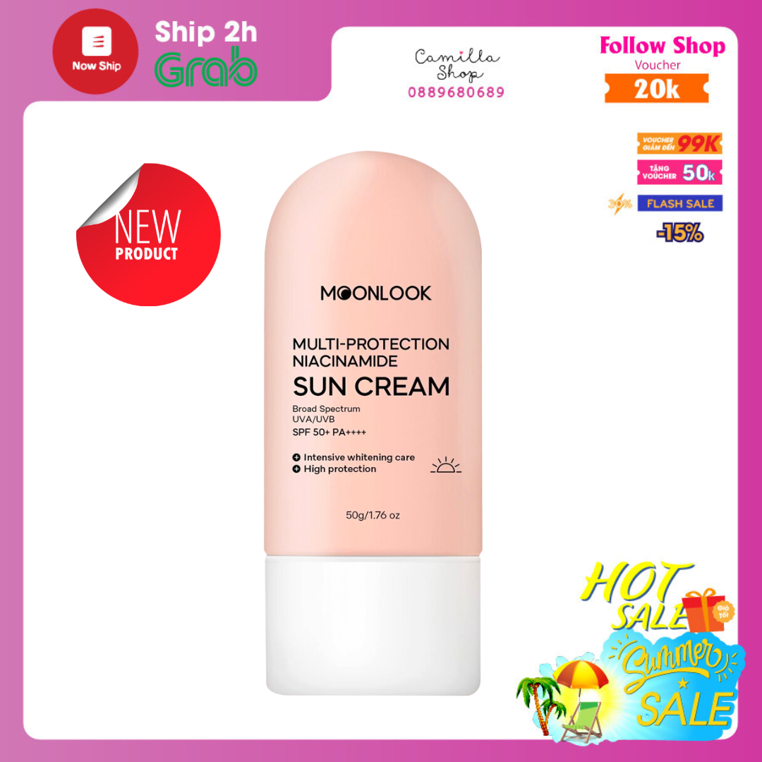 Kem chống nắng Moonlook nâng tông kiềm dầu phiên bản mới 50ML