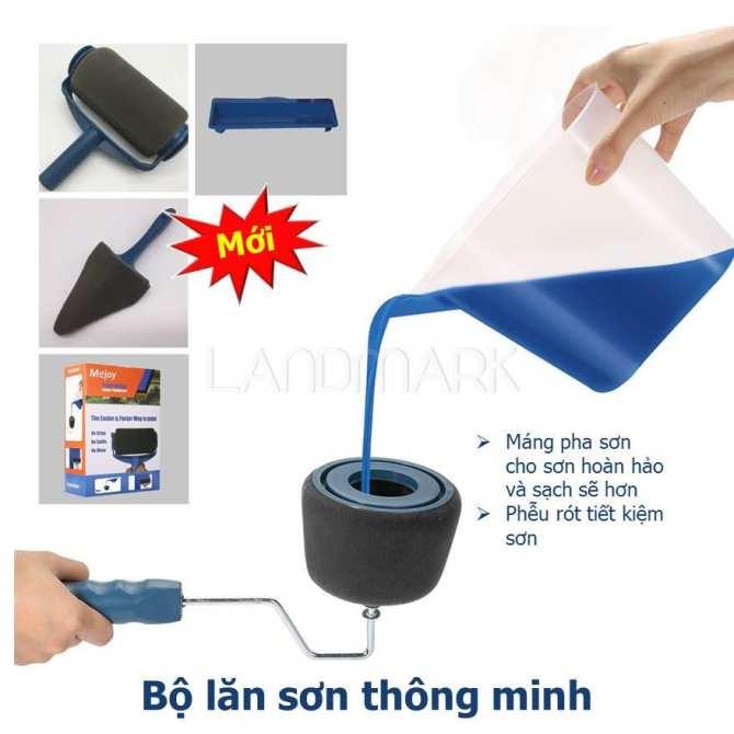 Con lăn sơn thông minh, con lăn sơn thông minh 5 món, cây lăn sơn không bẩn, vải nỉ sơn mịn, chống bẩn, sử dụng dễ dàng - tiết kiệm sơn