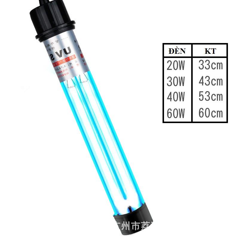 Đèn UV 2 bóng diệt khuẩn, tảo cá hại dành cho hồ lớn công suất 20W