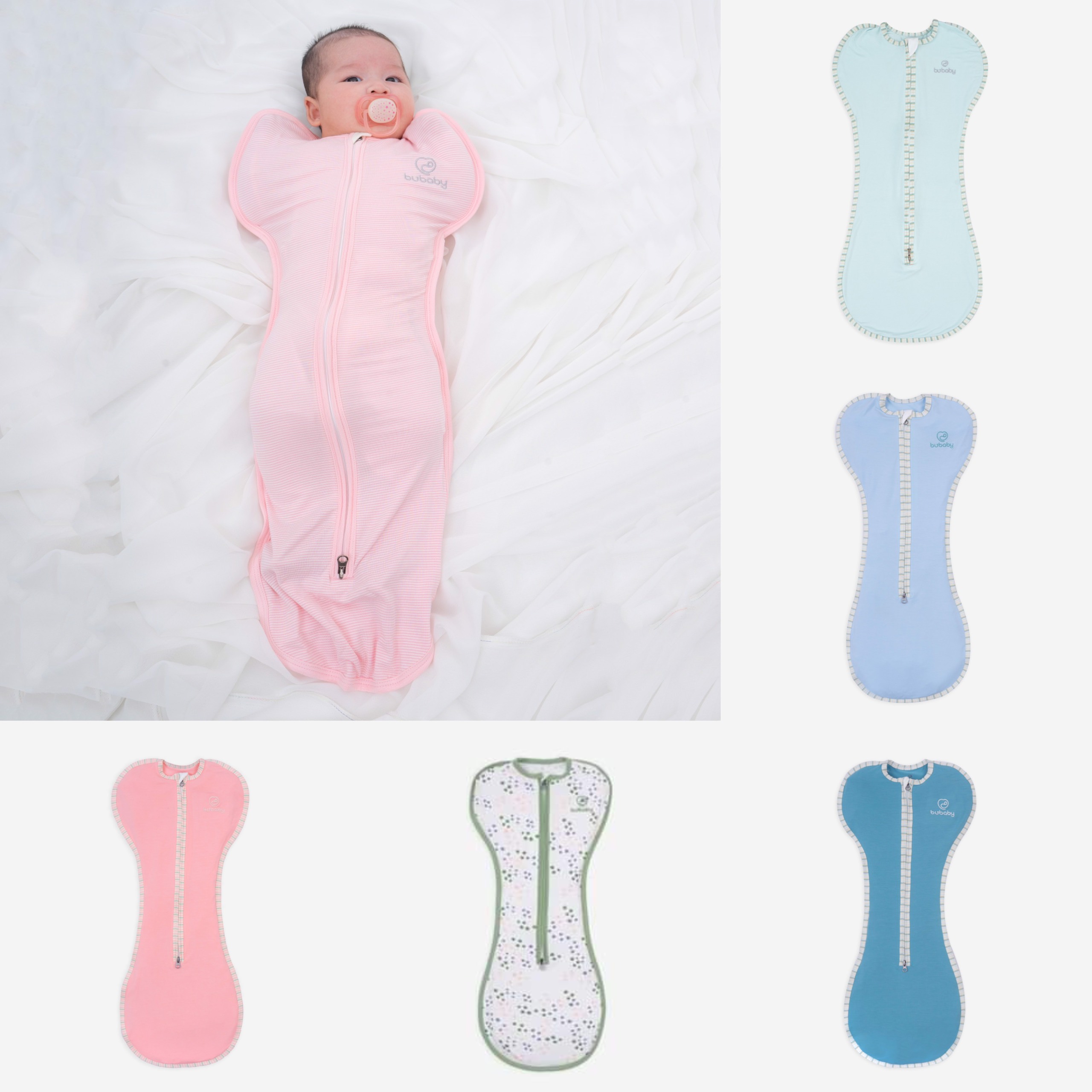 Túi ngủ kéo khóa vải sợi tre cao cấp siêu mềm cho bé sơ sinh 0-9M BU BABY