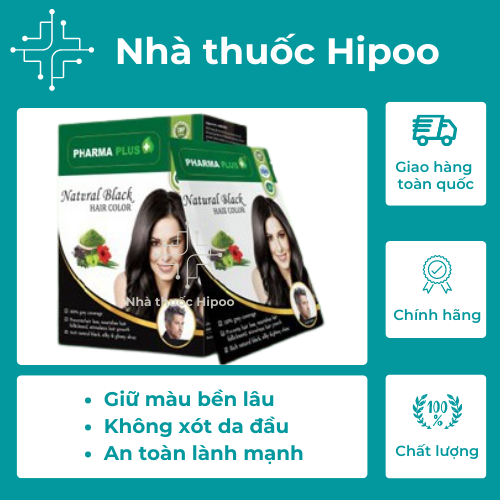 Thảo dược nhuộm đen tóc Pharma Plus - Giá lẻ 1 gói x 10g